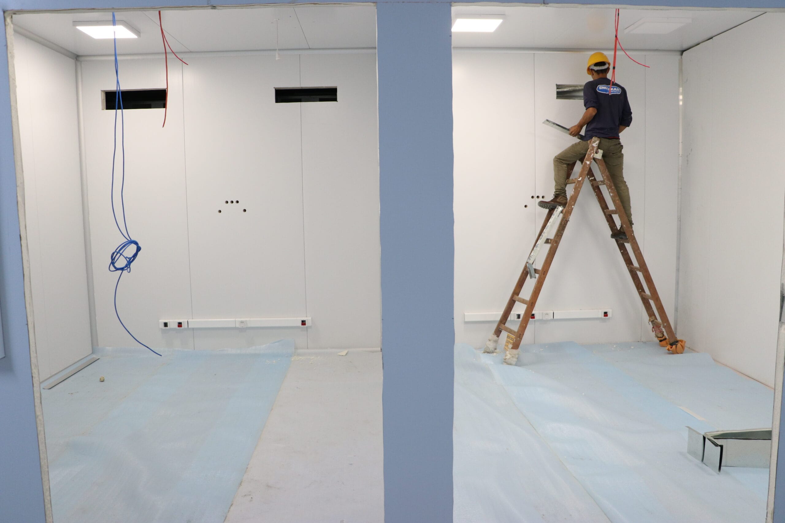 Construção em andamento do Centro Hospitalar Covid-19 da Fiocruz. Rio de Janeiro (RJ), 15 abr. 2020. Foto: Peter Ilicciev. Acervo CCS/Fiocruz.
