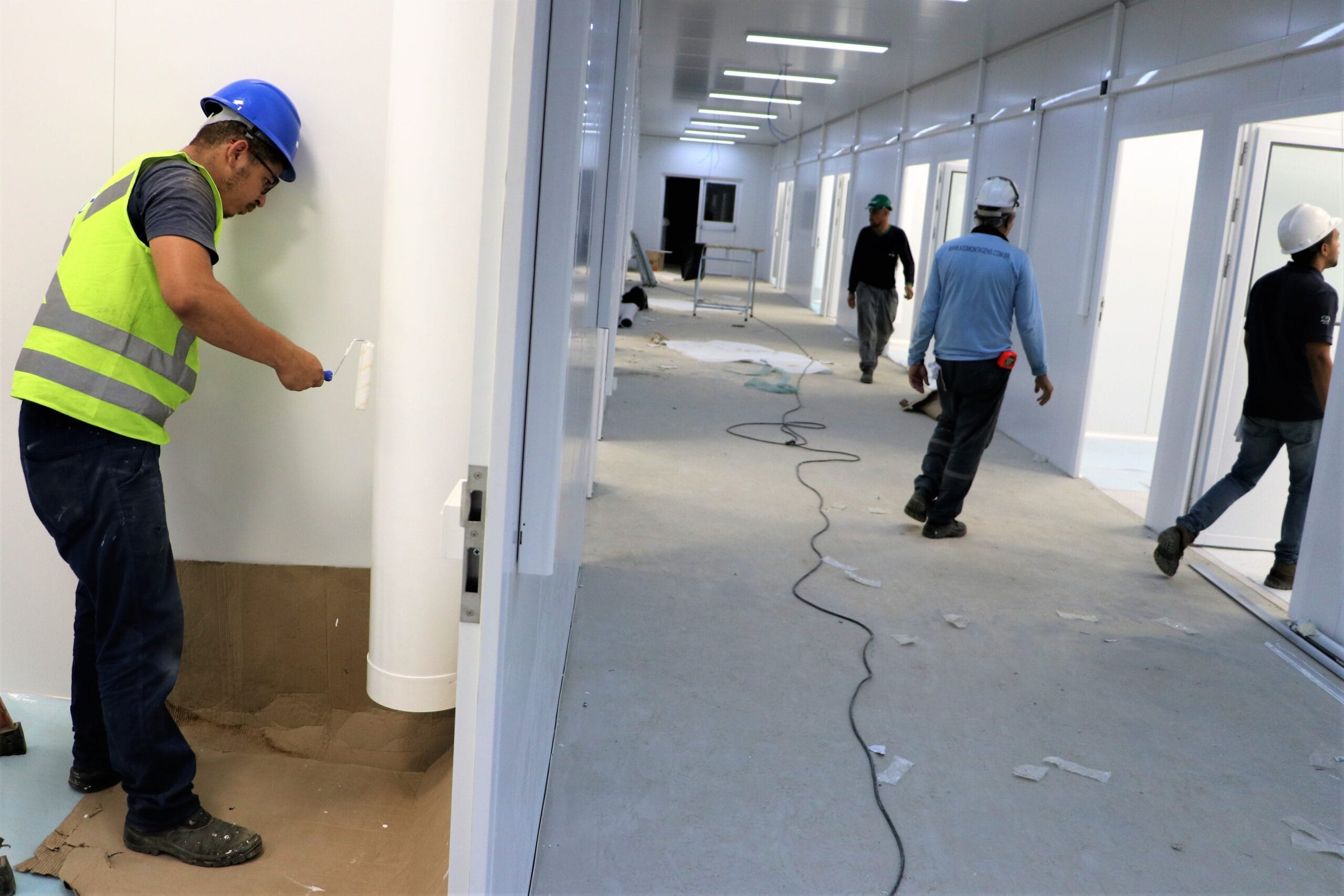 Construção em andamento do Centro Hospitalar Covid-19 da Fiocruz. Rio de Janeiro (RJ), 15 abr. 2020. Foto: Peter Ilicciev. Acervo CCS/Fiocruz.